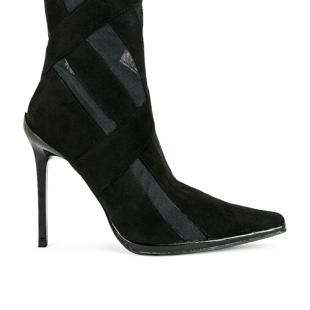 Jeffrey Campbell Stripes Bootie in Black.  Sz: 8